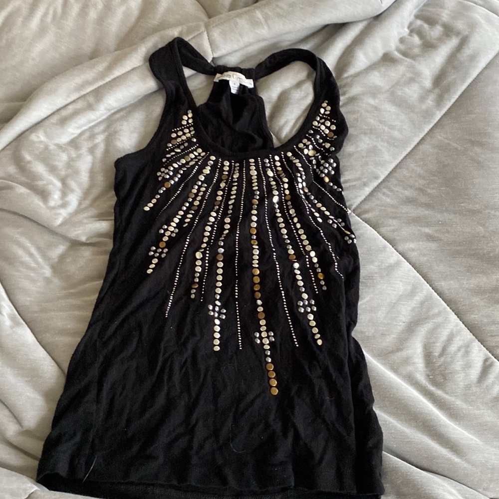 Moa moa black jeweled tank top women’s size small
